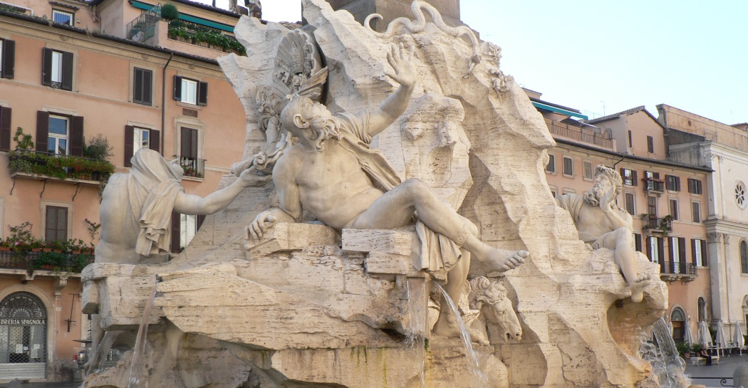 La fontana dei Fiumi a Piazza Navona La fontana dei Fiumi a Piazza Navona